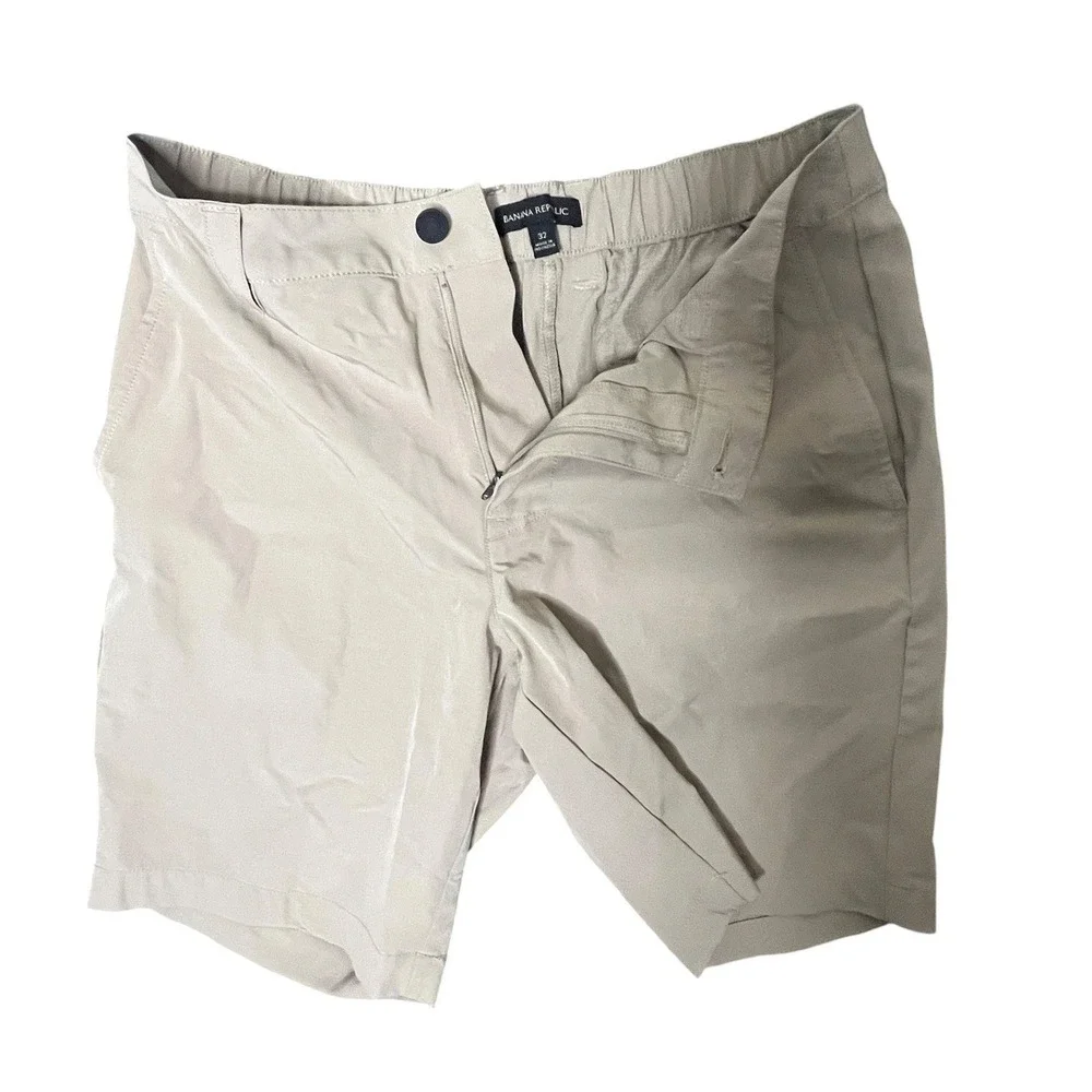 Banana Republic Ripstop Performance Shorts Mens 32 Khaki Stretch Hiking Outdoor